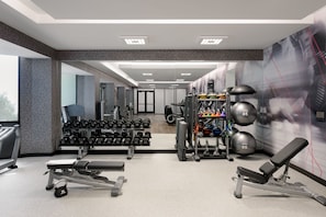 Work out in style with a variety of equipment and a clean, organized space.