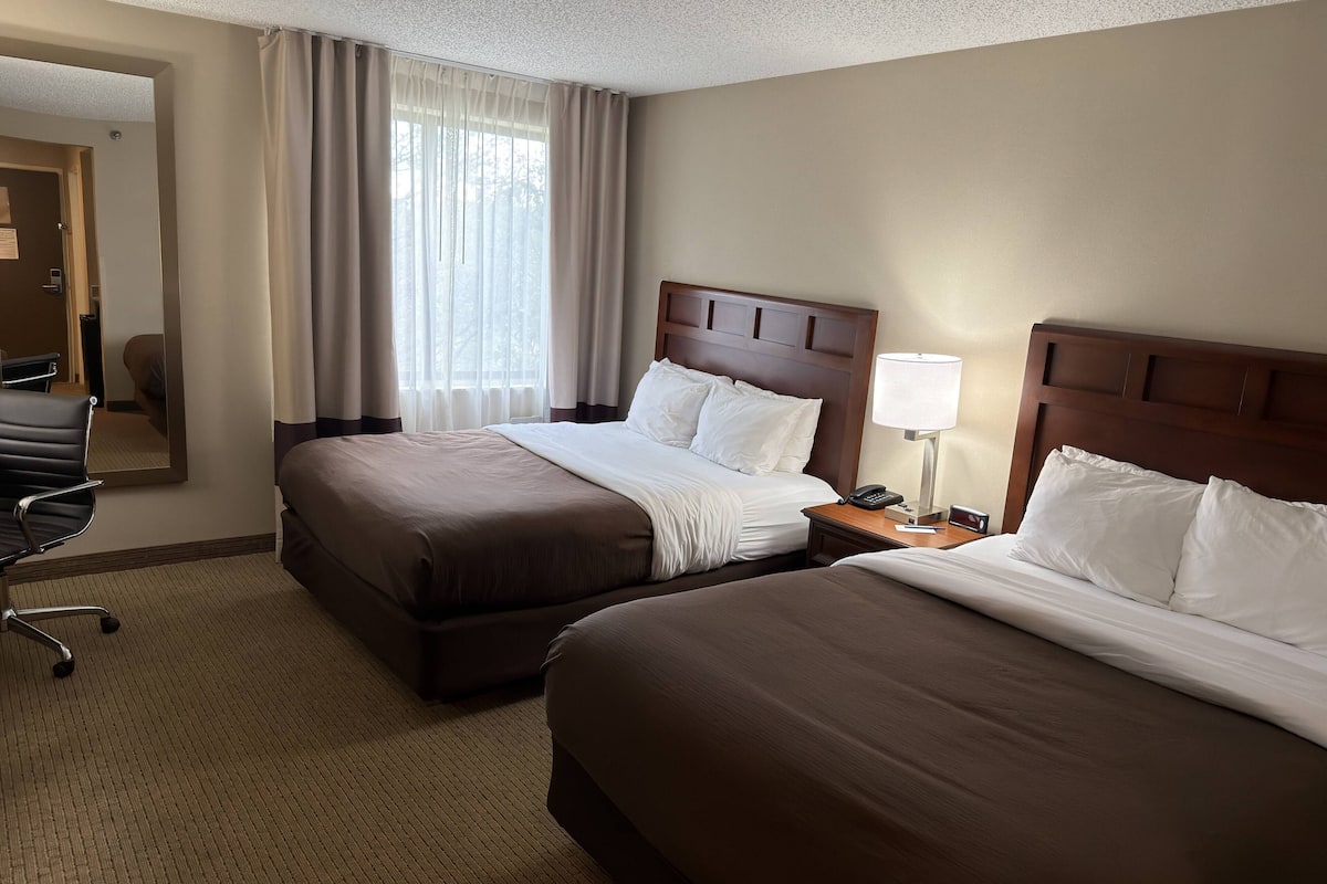 Room, 2 Queen Beds, Non Smoking | Premium bedding, desk, laptop workspace, blackout drapes