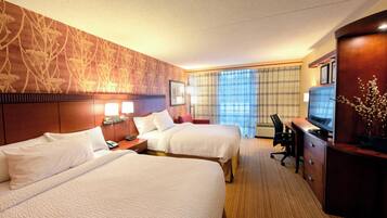 Room, 2 Double Beds | 1 bedroom, desk, blackout curtains, iron/ironing board