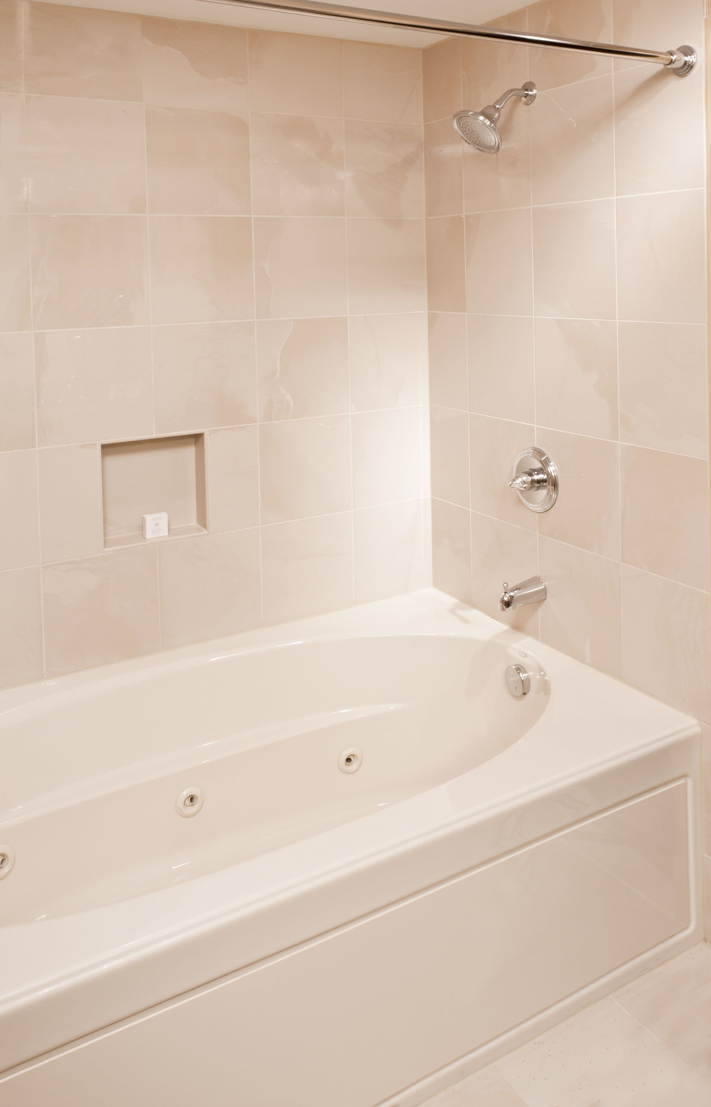 standard room, 1 king bed, jetted tub | bathroom shower