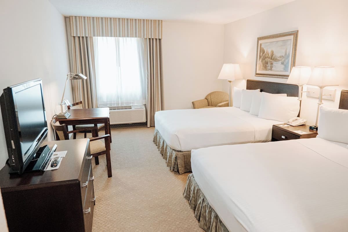 standard room, 2 queen beds | hypo-allergenic bedding, desk, laptop workspace, blackout curtains