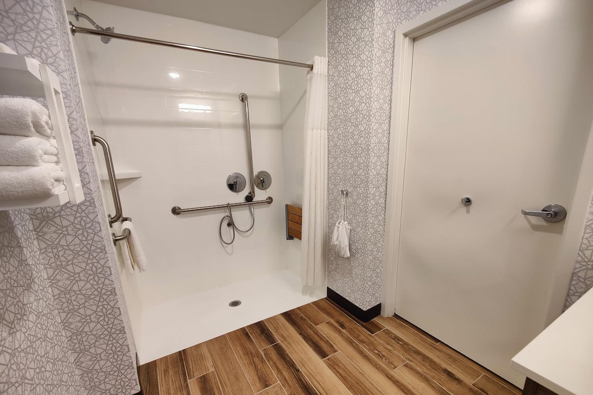 Room, 1 King Bed, Accessible, Non Smoking | Bathroom shower
