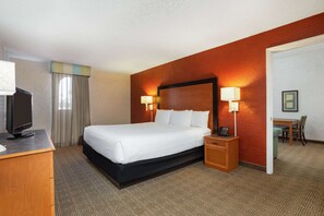 Suite, 1 King Bed, Non Smoking | Pillowtop beds, desk, blackout drapes, iron/ironing board