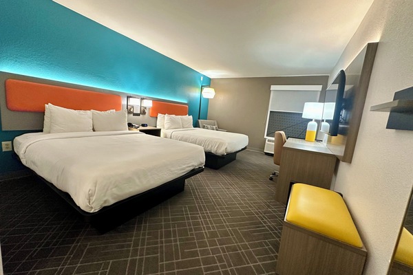 Room, 2 Queen Beds, Non Smoking | Premium bedding, desk, laptop workspace, blackout drapes