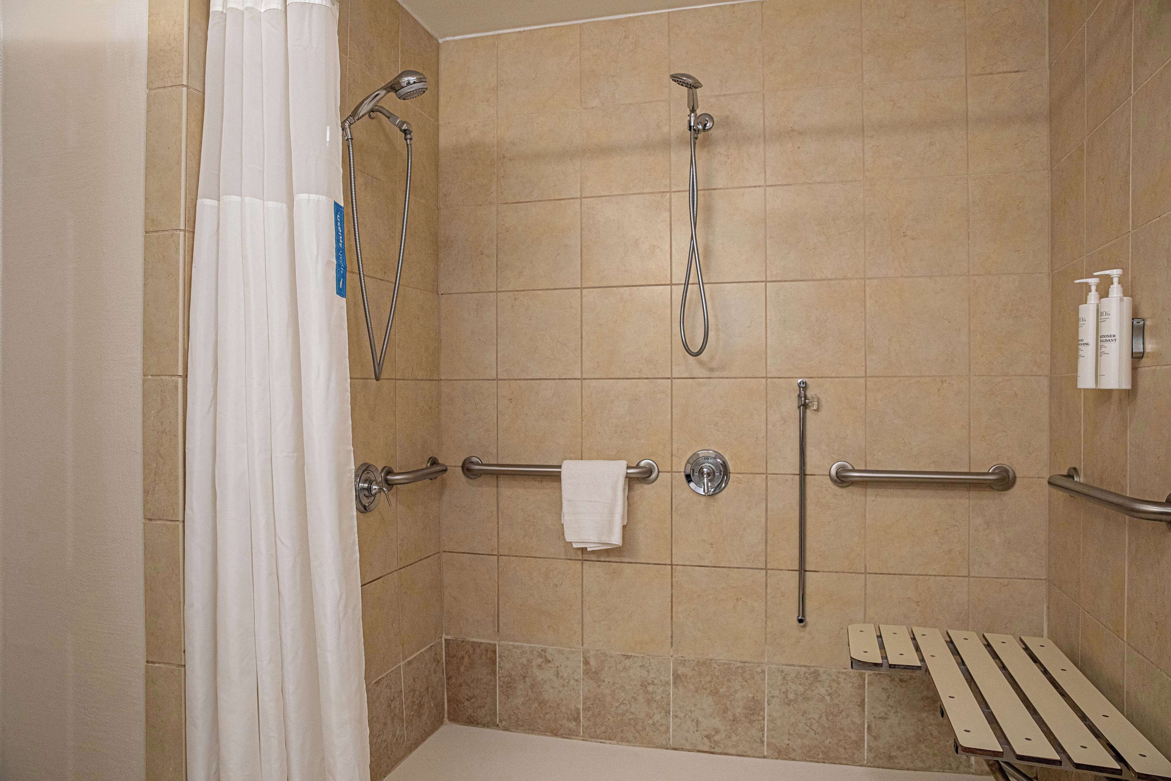 room, 1 king bed, accessible | bathroom shower