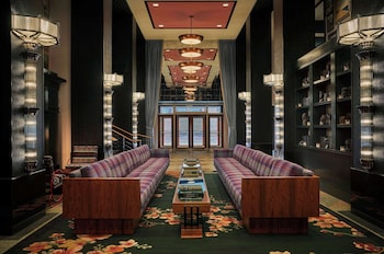 Hotel entrance and lobby at Graduate by Hilton Seattle