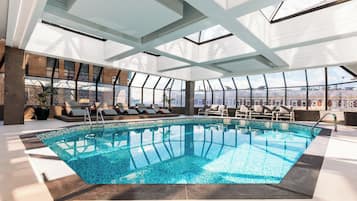 Indoor pool, open 5:30 AM to 9:00 PM, pool loungers