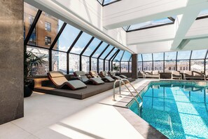 Indoor pool, open 5:30 AM to 9:00 PM, sun loungers