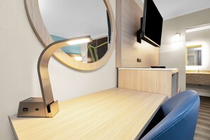 In-room safe, desk, laptop workspace, iron/ironing board