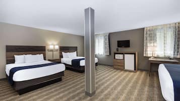 Premium bedding, blackout curtains, free cots/infant beds, free WiFi