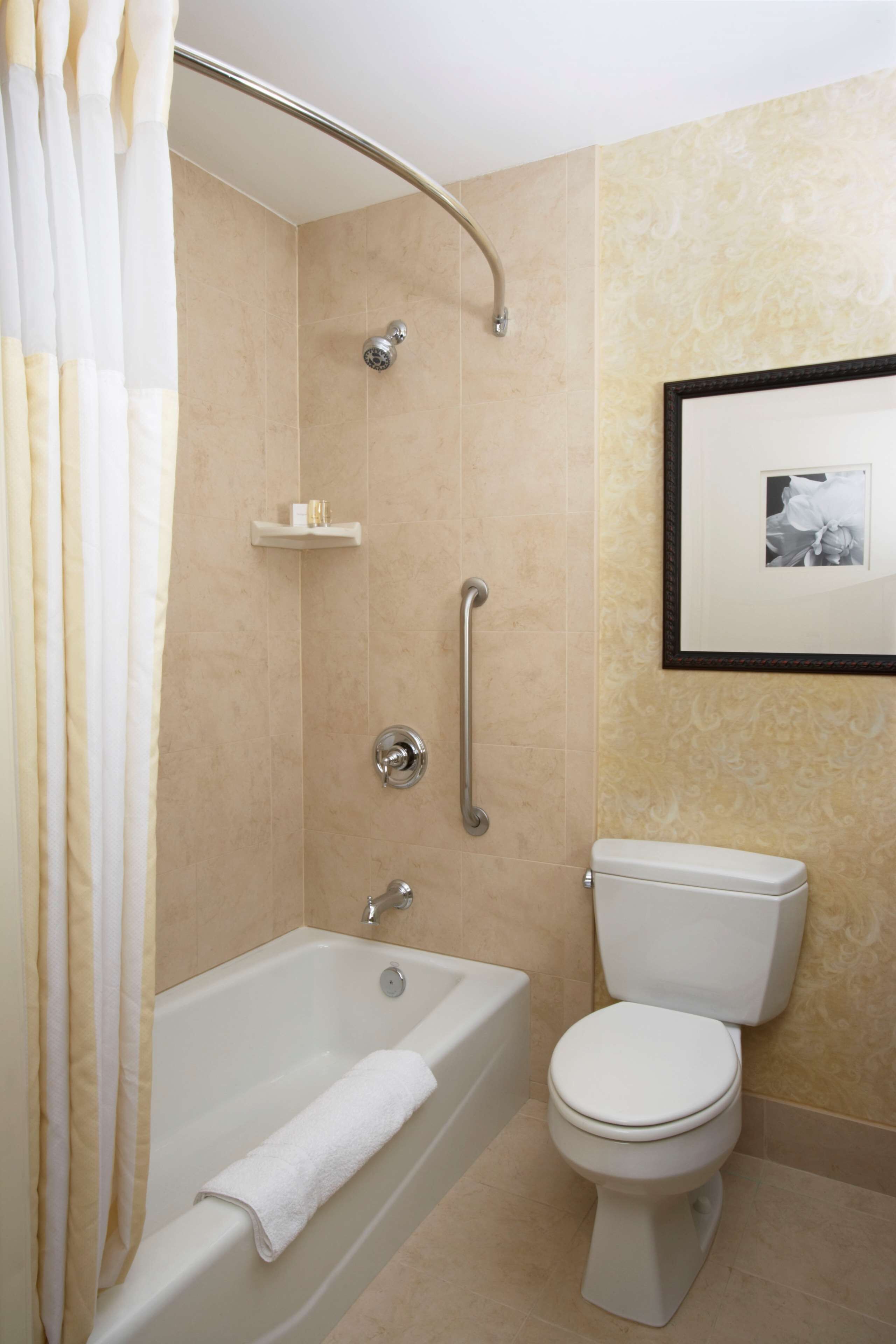 free toiletries, hair dryer, towels