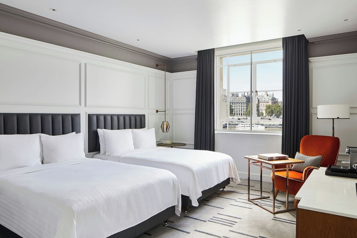 Family Room, 2 Double Beds (View) | Premium bedding, pillowtop beds, in-room safe, desk
