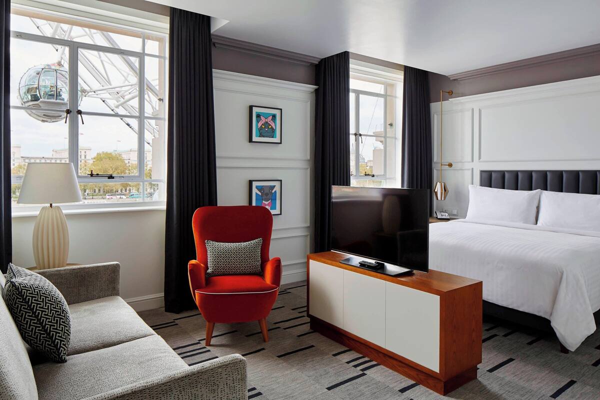 이그제큐티브룸, 킹사이즈침대 1개 | 고급 침구, 필로우탑 침대, 객실 내 금고, 책상