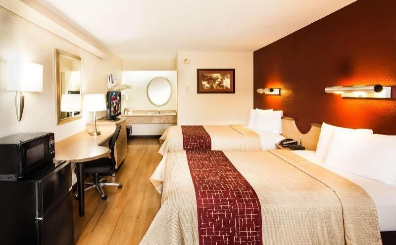 In-room safe, desk, laptop workspace, blackout curtains