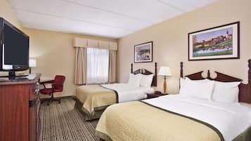 Standard Room, 2 Double Beds, Non Smoking | Desk, laptop workspace, iron/ironing board, free cribs/infant beds