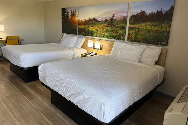 Premium bedding, individually furnished, desk, laptop workspace