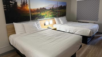 Premium bedding, individually furnished, desk, laptop workspace