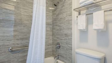 Standard Room, 1 King Bed, Non Smoking | Bathroom | Shower, deep soaking tub, free toiletries, hair dryer
