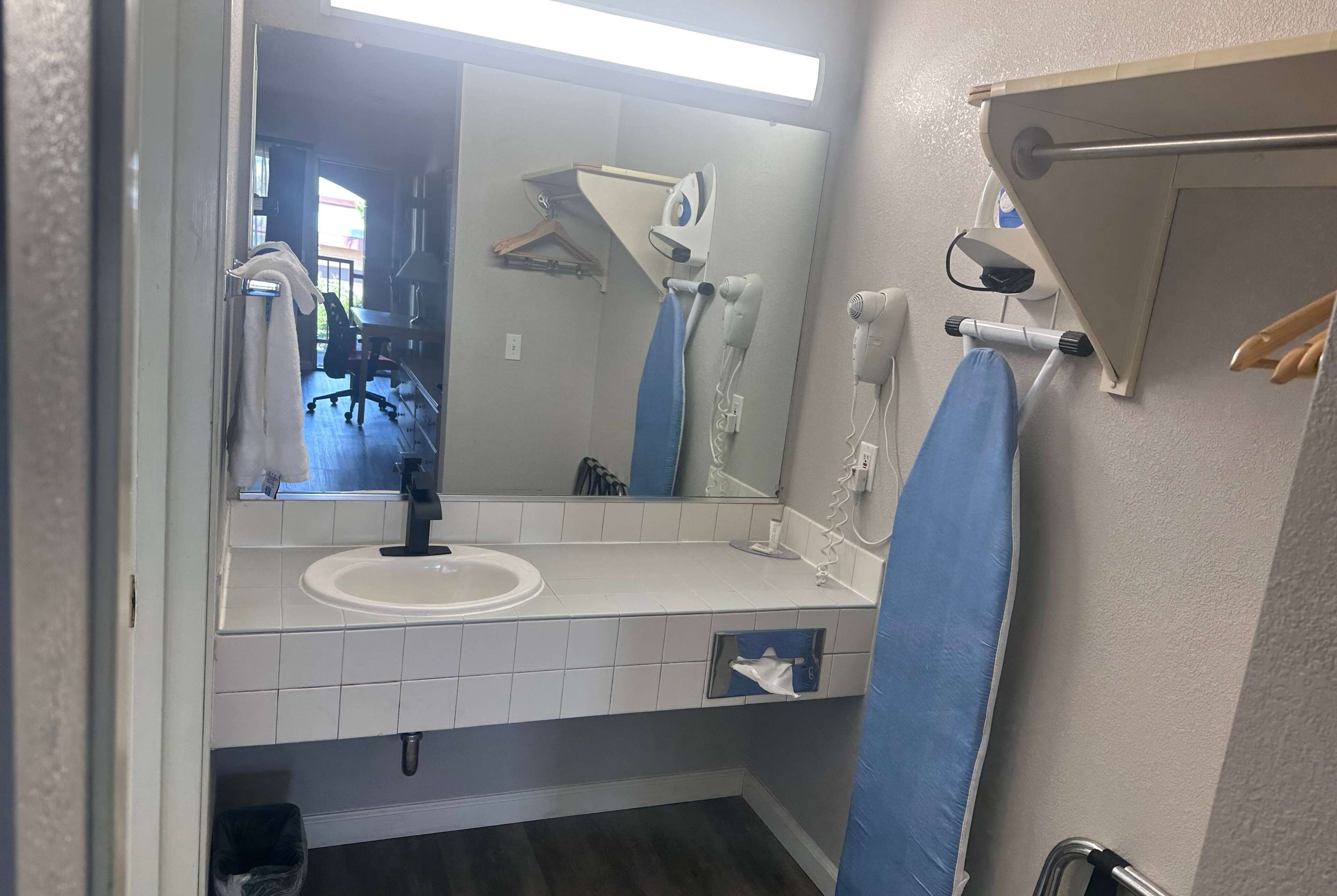 Hair dryer, towels