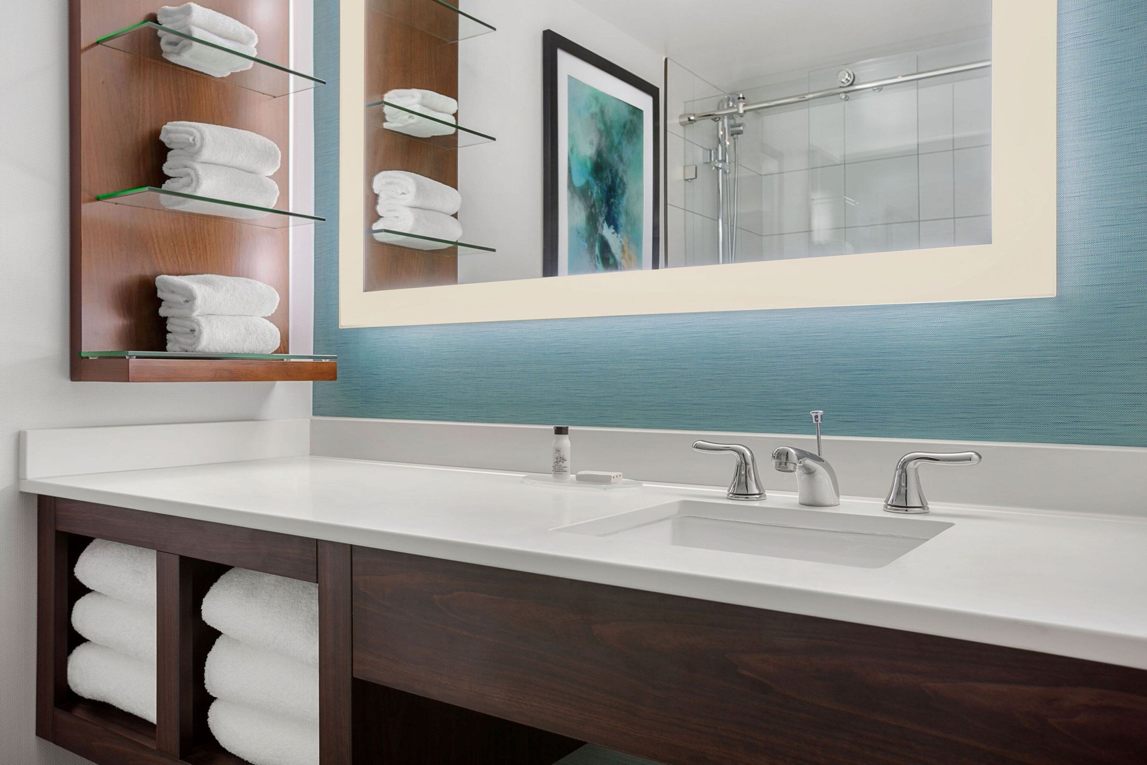 free toiletries, hair dryer, towels