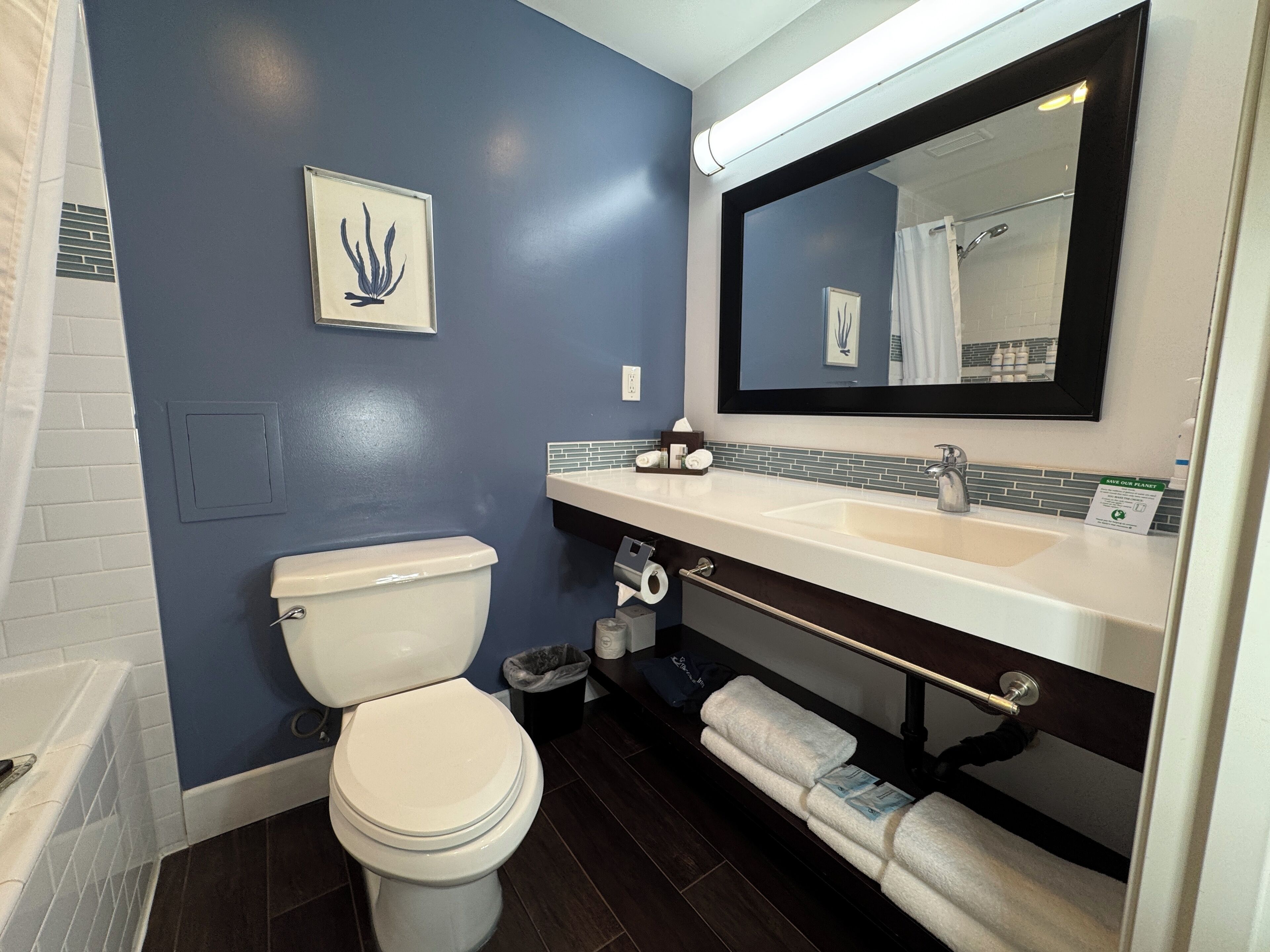 free toiletries, hair dryer, towels, soap