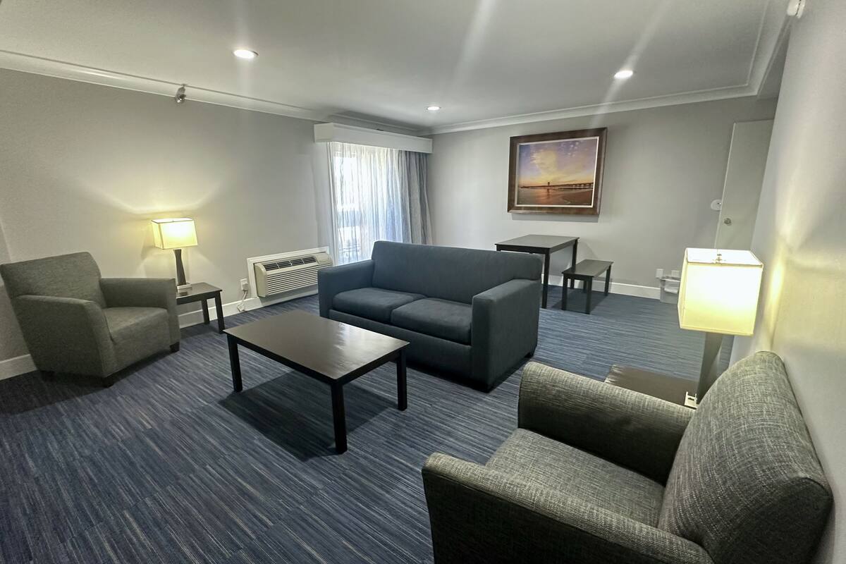 family suite, balcony | living room | 42-inch flat-screen tv with cable channels, tv, pay films