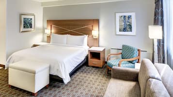 Room, 1 King Bed, Non Smoking, Corner | Premium bedding, down comforters, pillowtop beds, in-room safe