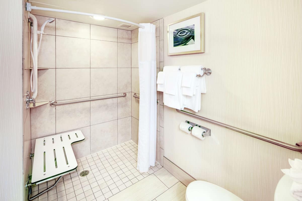 룸, 퀸사이즈침대 1개, 장애인 지원, 금연 (Mobility & Hearing, Roll-in Shower) | 욕실 | 샤워 시설, 고급 세면용품, 헤어드라이어, 타월