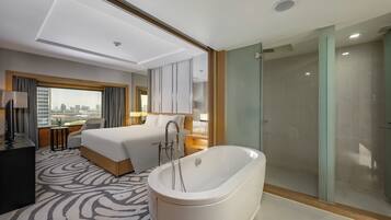 Eco-friendly toiletries, hair dryer, bathrobes, slippers