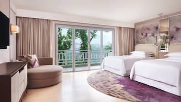 Club Room, 2 Single Beds, Balcony, Tower | Premium bedding, down duvets, pillow-top beds, minibar
