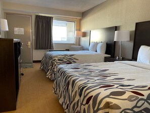 Deluxe Room, 2 Double Beds, Non Smoking | Desk, laptop workspace, blackout drapes, free WiFi