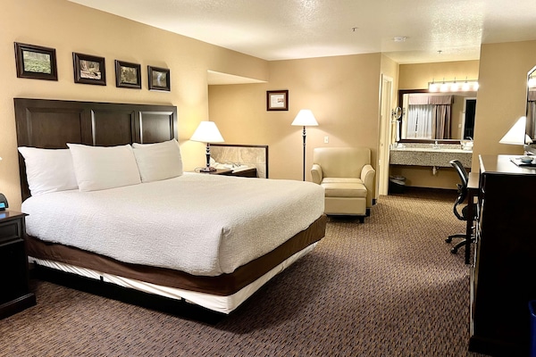 Standard Room, 1 King Bed, Non Smoking, Jetted Tub | Premium bedding, desk, laptop workspace, blackout drapes