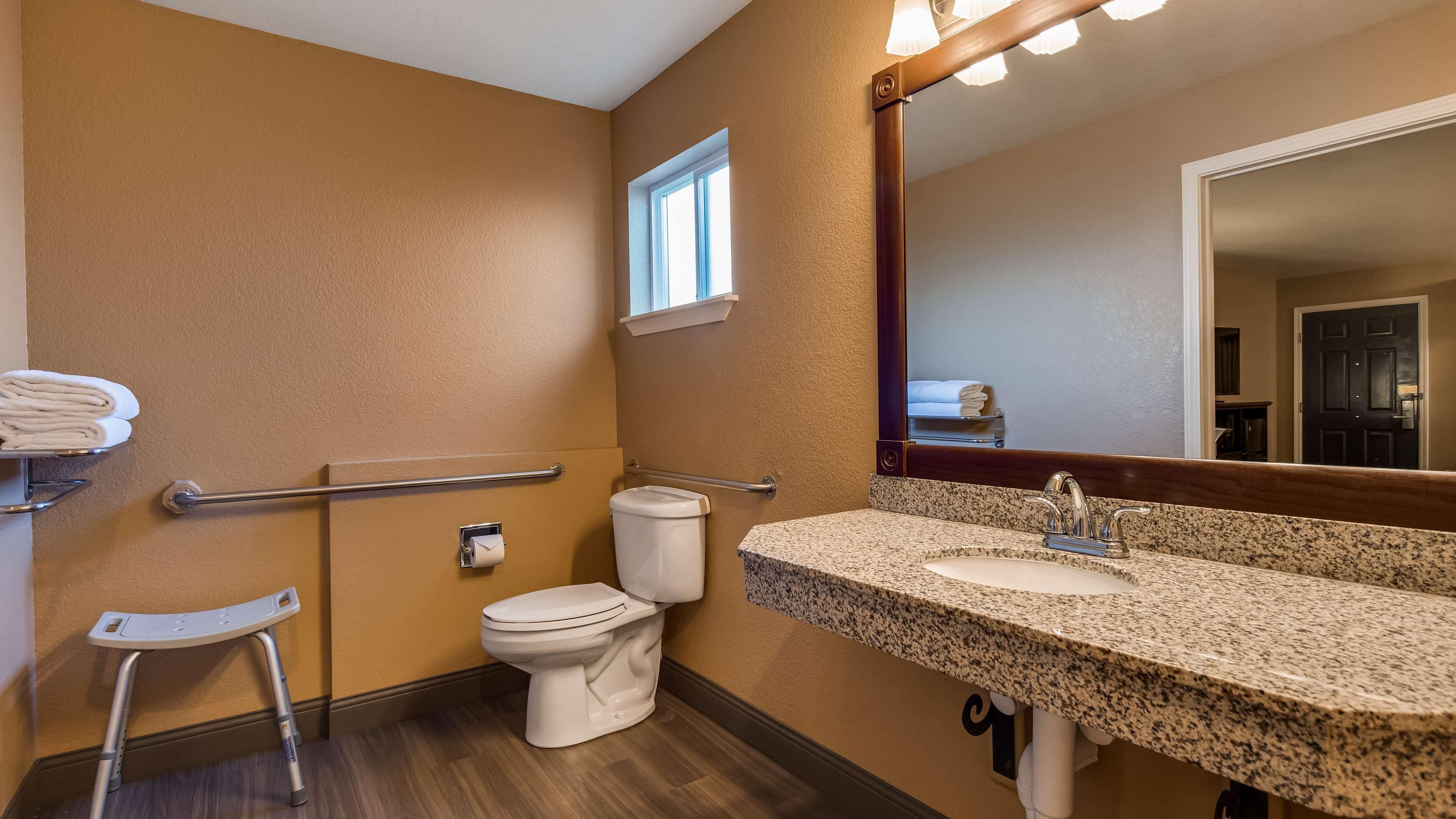 standard room, 1 king bed, accessible, non smoking (walk-in shower) | accessible bathroom