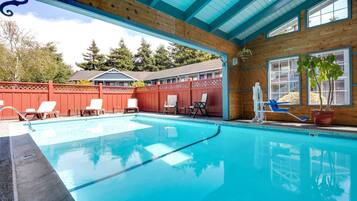 Indoor pool, outdoor pool, open 9:00 AM to 10:00 PM, pool umbrellas