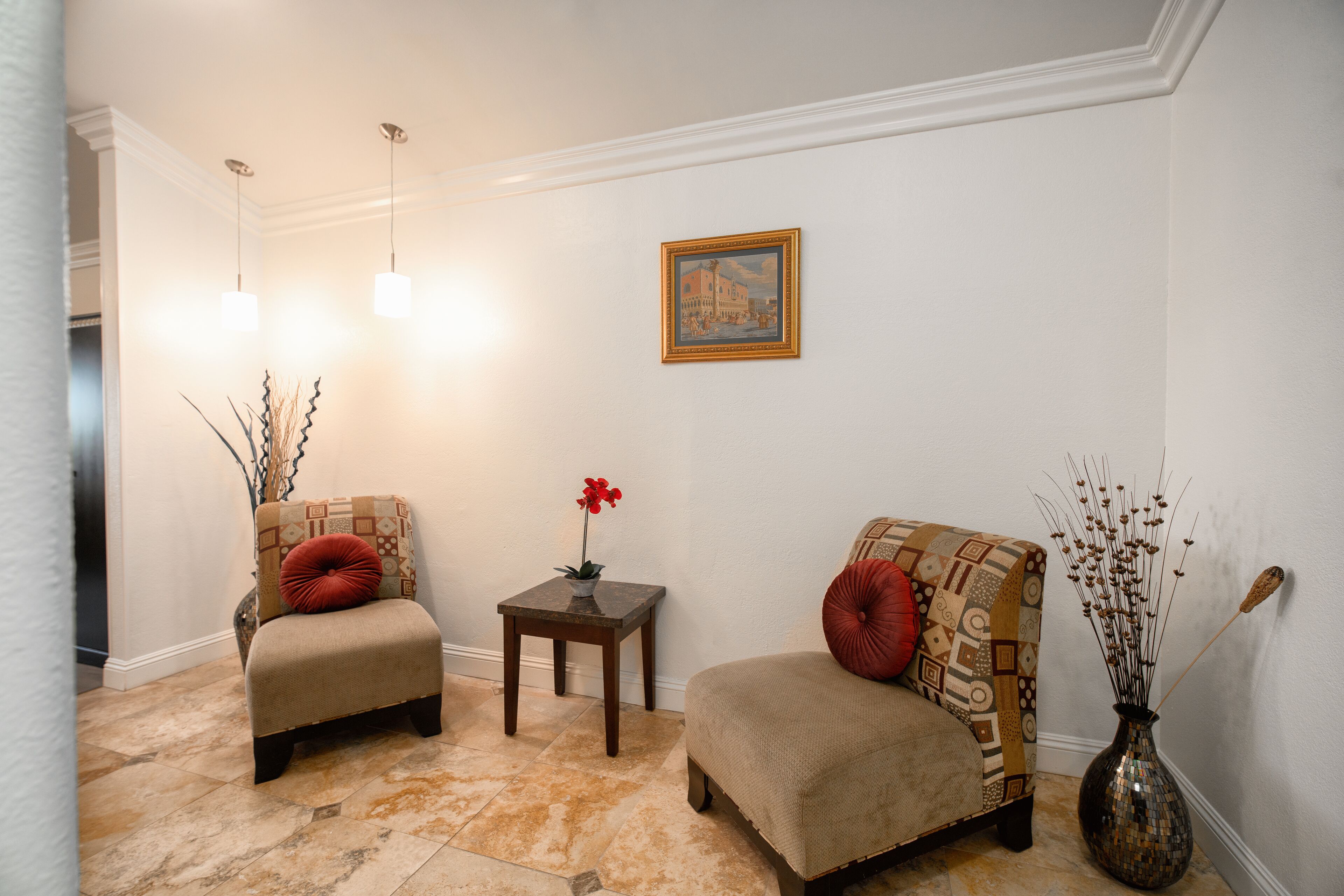 jacuzzi suite king bed room | living area | 42-inch lcd tv with cable channels, tv, dvd player