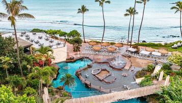 6 piscines extérieures, tentes de plage, parasols de plage