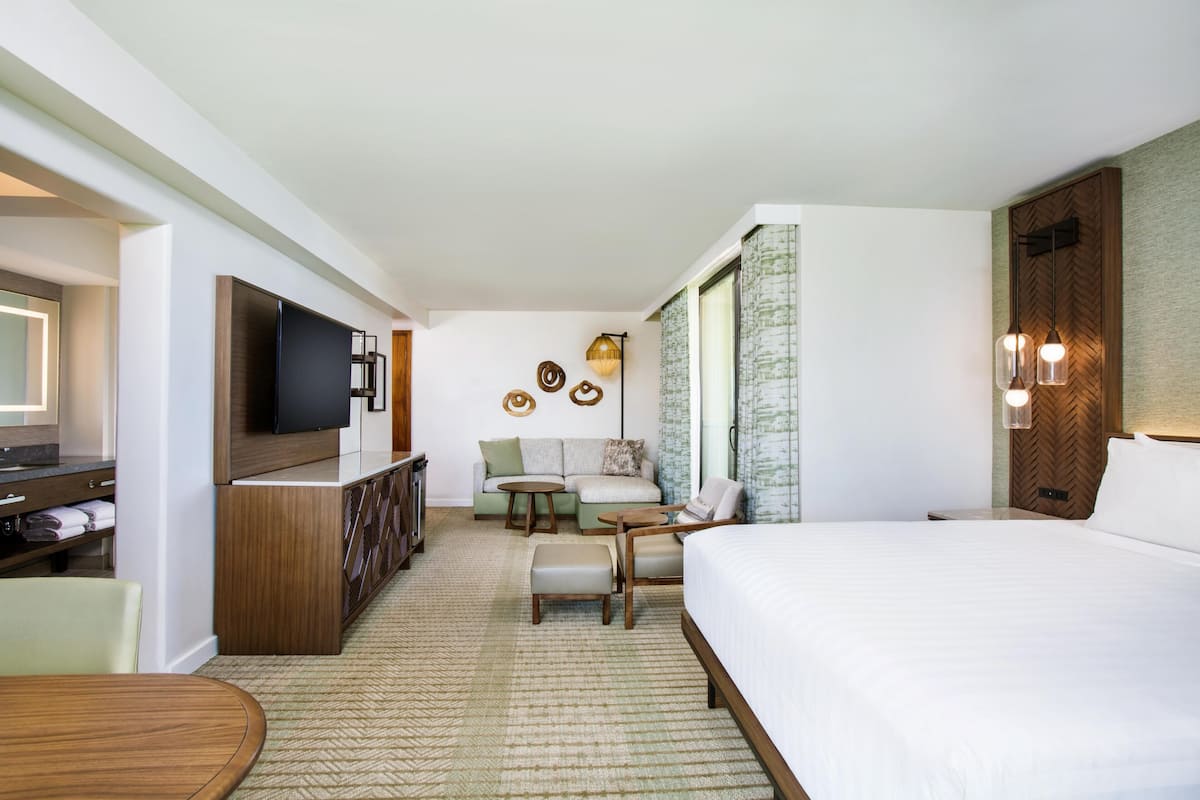 Room, 1 King Bed with Sofa bed, Ocean View, Corner | Premium bedding, in-room safe, desk, laptop workspace