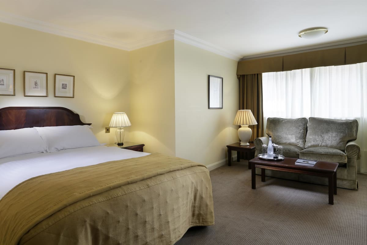 In-room safe, desk, laptop workspace, blackout curtains
