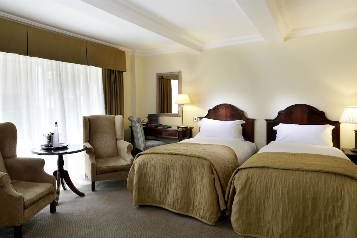 In-room safe, desk, laptop workspace, blackout curtains