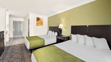 Standard Room, 2 Queen Beds, Accessible, Refrigerator & Microwave | Iron/ironing board, bed sheets
