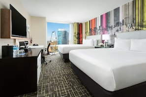 Room, 2 Queen Beds (High Floor) | Premium bedding, in-room safe, desk, laptop workspace