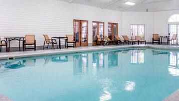 Indoor pool, sun loungers