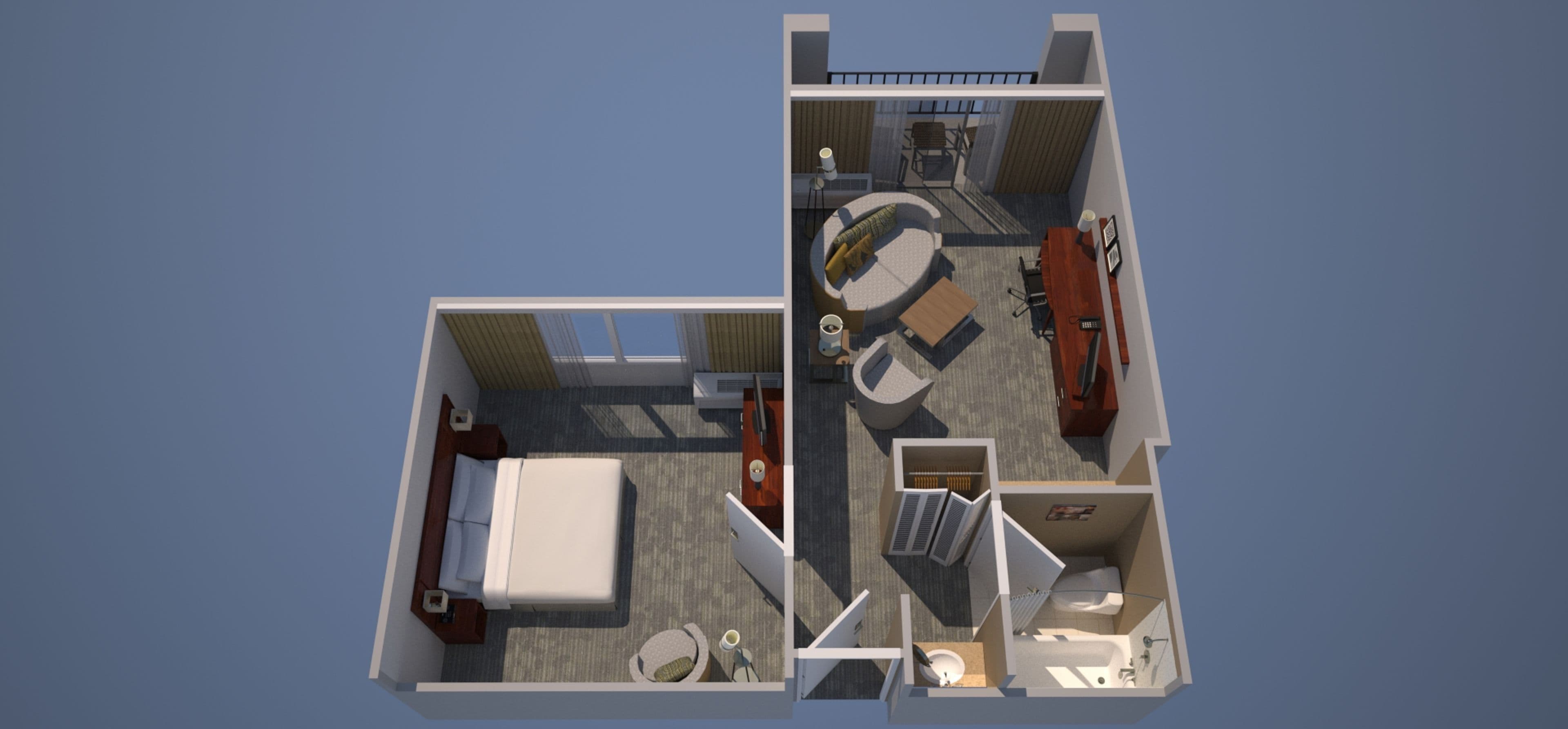 1 bedroom, desk, iron/ironing board, free cots/infant beds