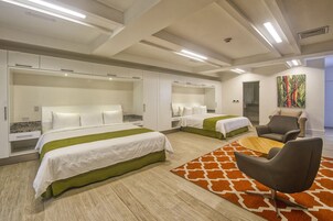 In-room safe, desk, laptop workspace, soundproofing