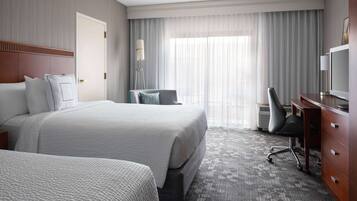 Egyptian cotton sheets, premium bedding, pillow-top beds, desk