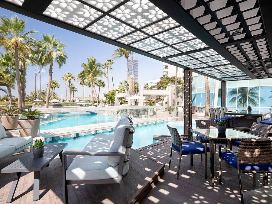 Dinner served, Middle Eastern cuisine, al fresco dining