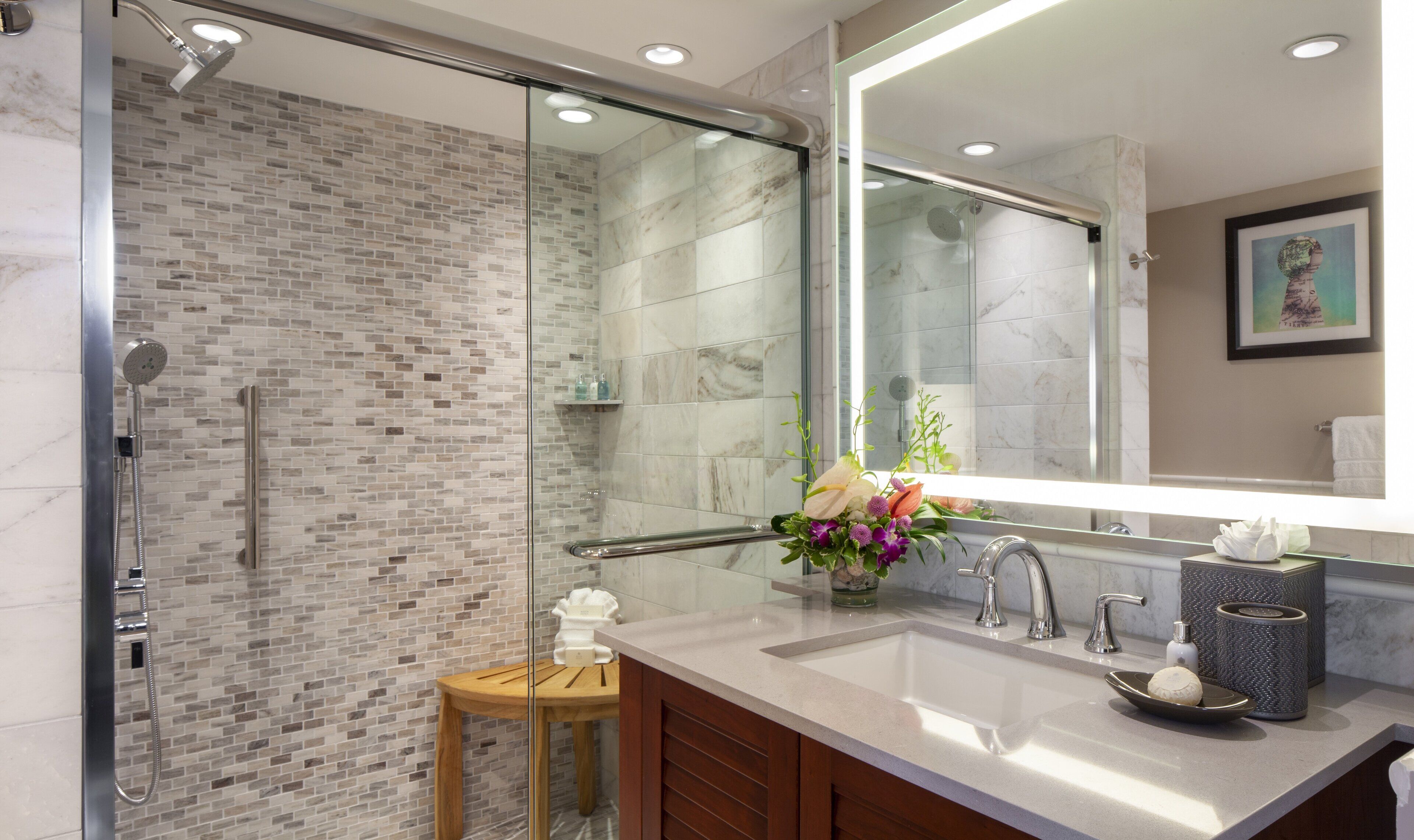 suite (dockside) | bathroom | shower, designer toiletries, hair dryer, bathrobes