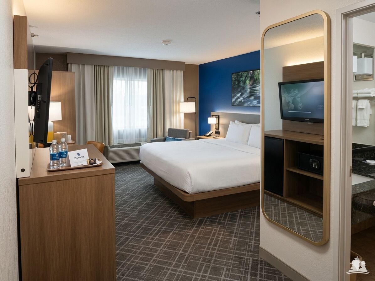 Kamer, 1 kingsize bed, niet-roken | Een bureau, een strijkplank/strijkijzer, gratis wifi, beddengoed