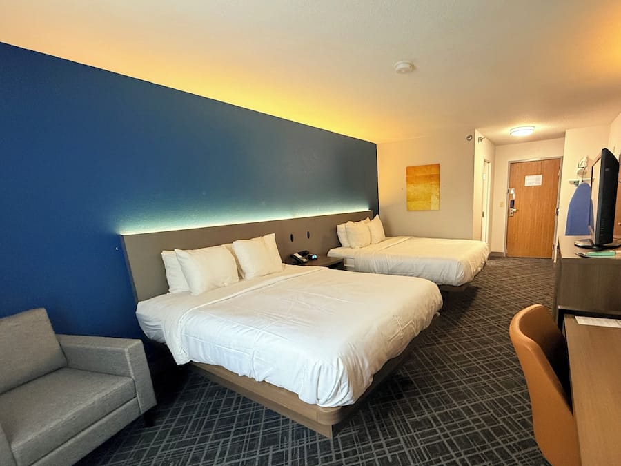 Standard Room, 2 Queen Beds, Non Smoking | Desk, iron/ironing board, free WiFi, bed sheets