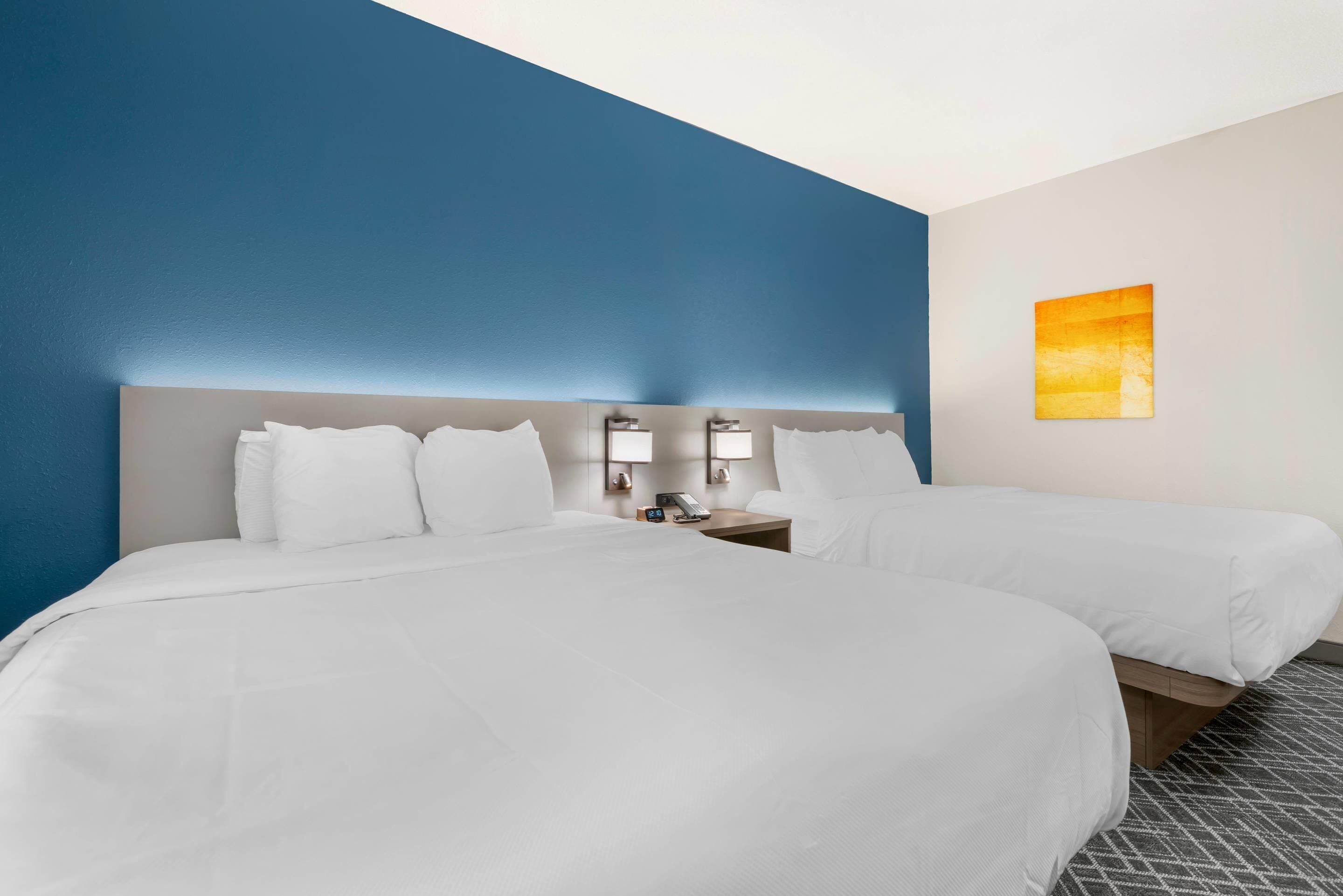 Room, 2 Queen Beds, Accessible, Non Smoking | Desk, iron/ironing board, free WiFi, bed sheets